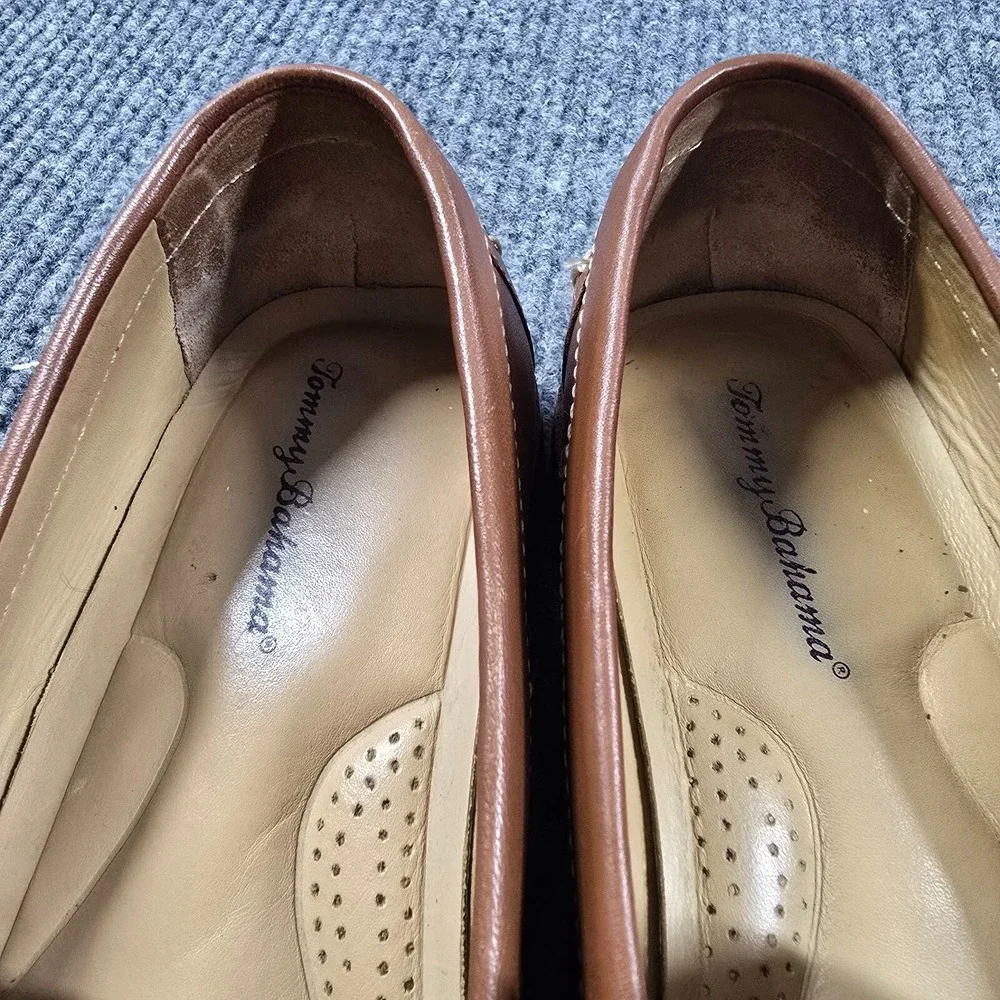 Tommy Bahama Shoes Mens 8D Brown Woven Leather Fynn Slipon‎ Loafer Boat Casual